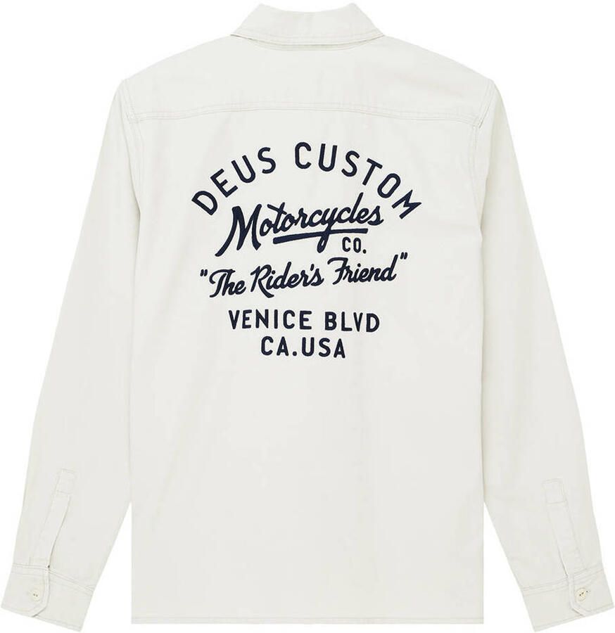 Deus Ex Machina relaxed casual overhemd met backprint wit - Foto 2