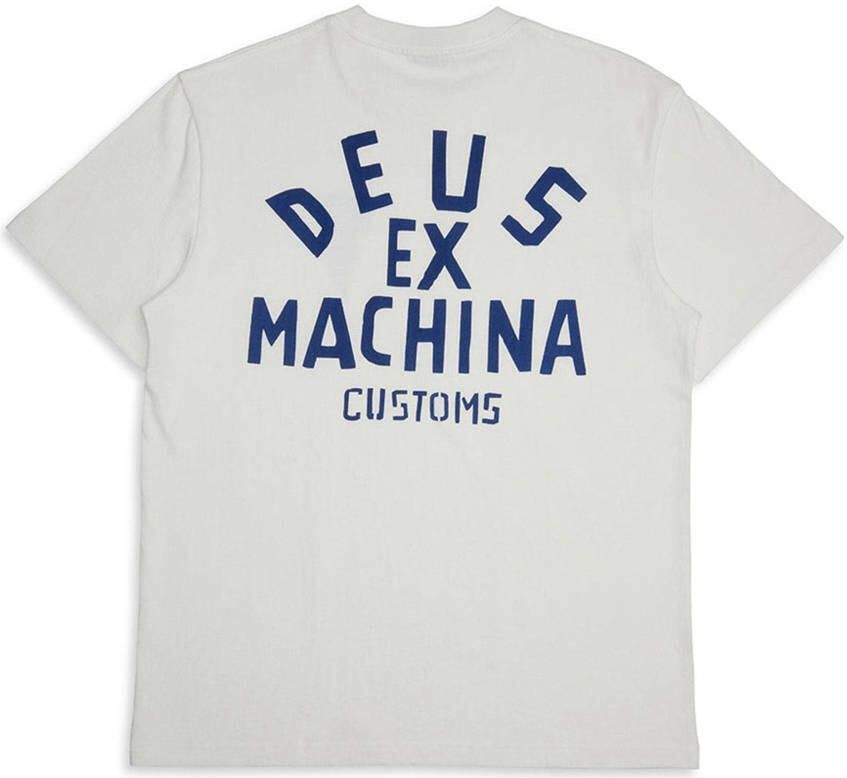 Deus Ex Machina Blauw Print Box Fit Tee White Heren