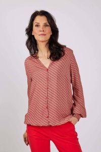 Didi blouse Party met all over print zand rood roze