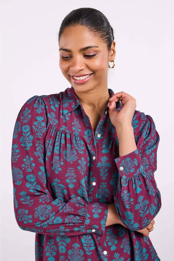 Didi blouse met print aubergine