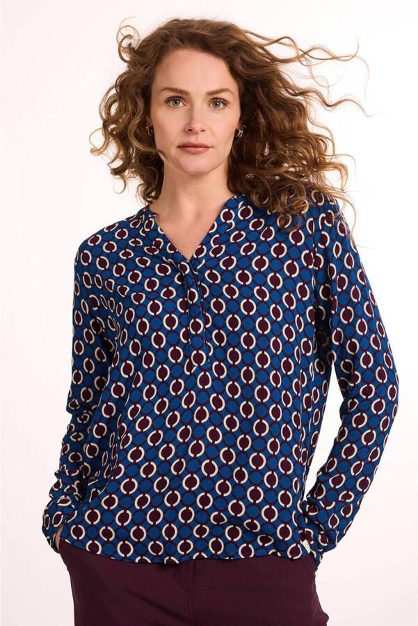 Didi blouse met print blauw