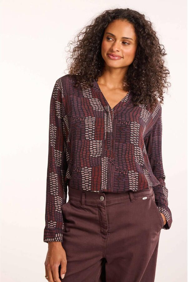 Didi blouse met print bruin