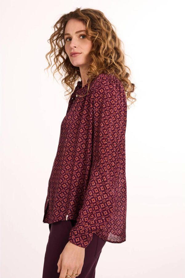 Didi blouse met print donkerrood - Foto 3