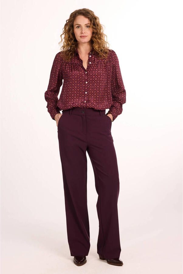 Didi blouse met print donkerrood - Foto 2