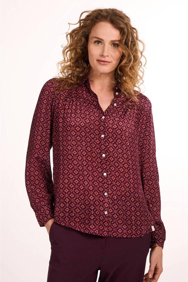 Didi blouse met print donkerrood