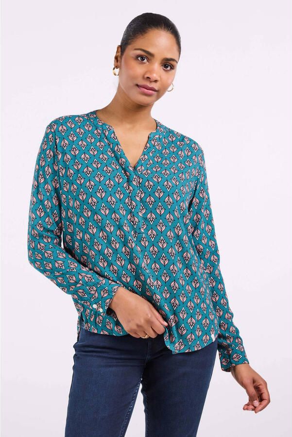 Didi blouse met print petrol
