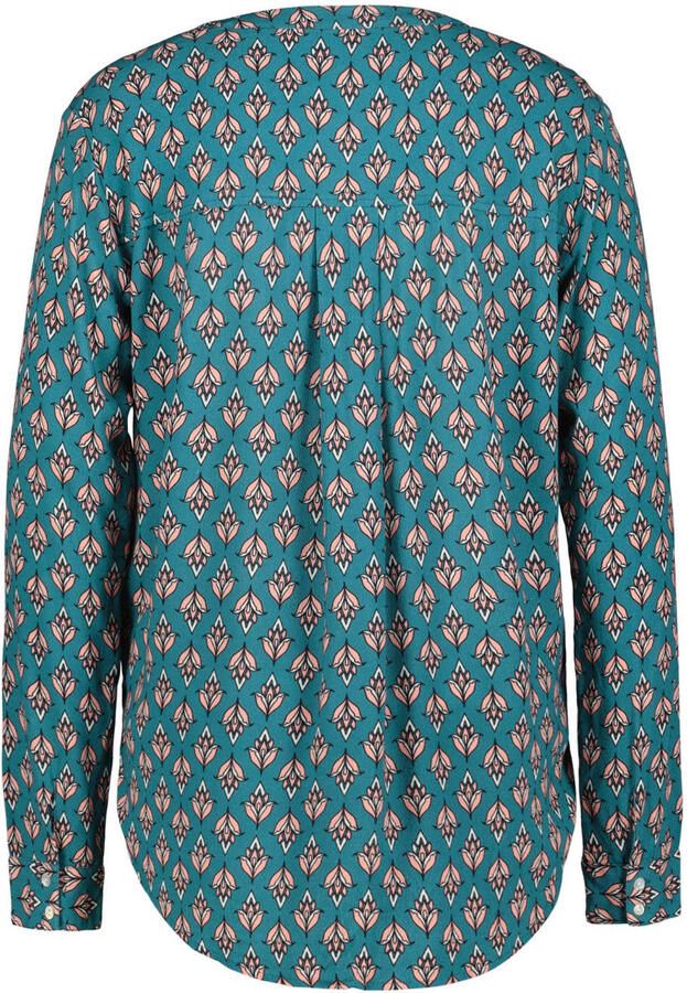 Didi blouse met print petrol - Foto 2