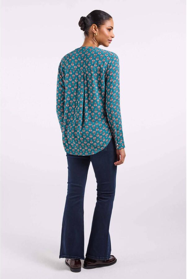Didi blouse met print petrol - Foto 3