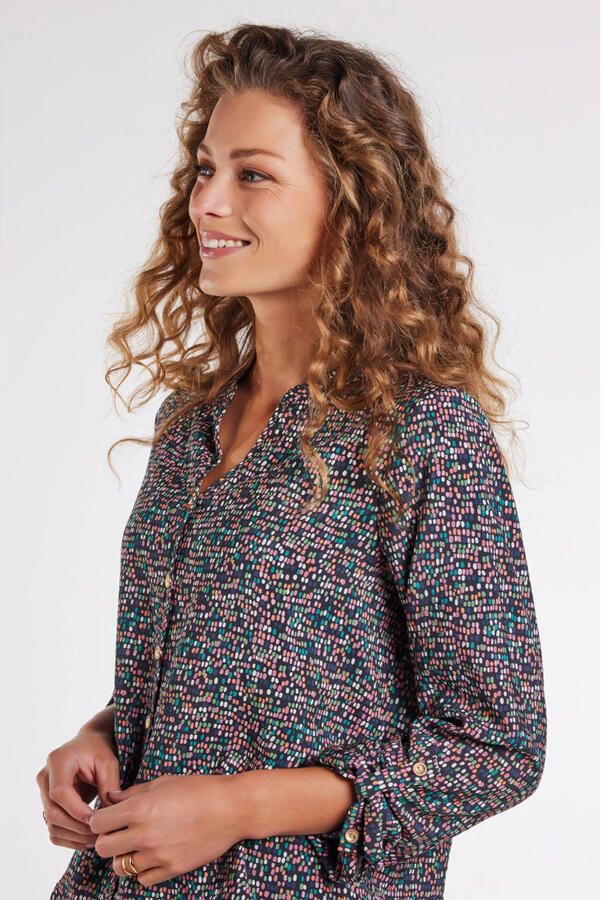 Didi blouse met stippen blauw