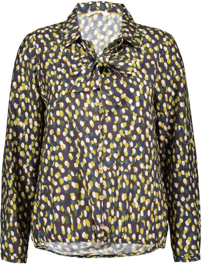 Didi blouse met stippen bruin blauw geel ecru - Foto 2