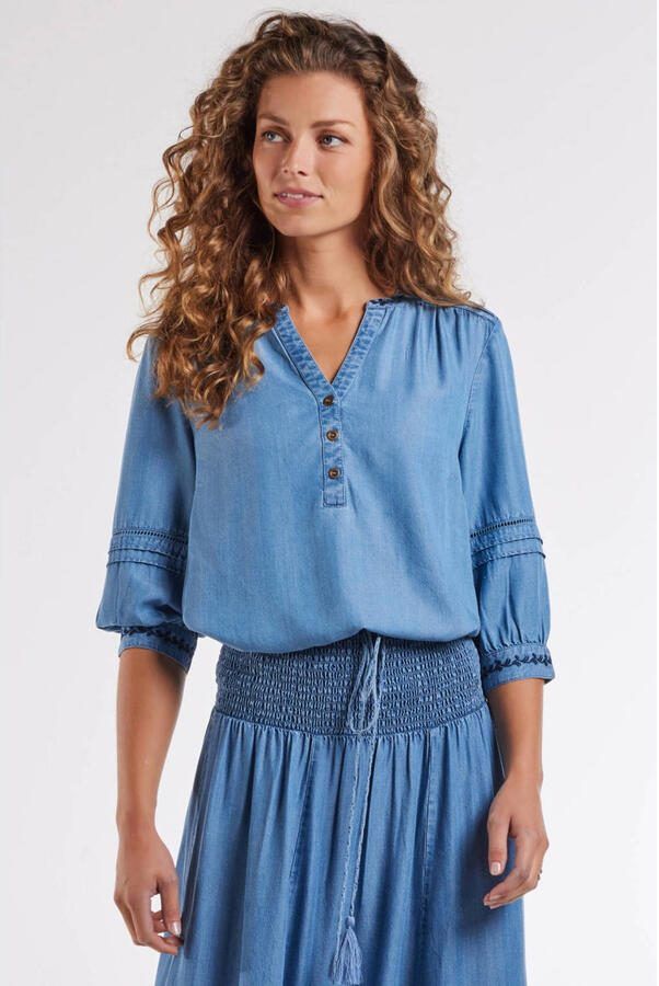 Didi denim blousetop medium blue denim