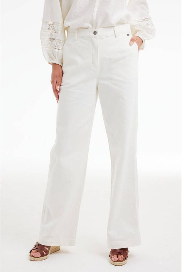 Didi denim wide leg regular waist broek wit