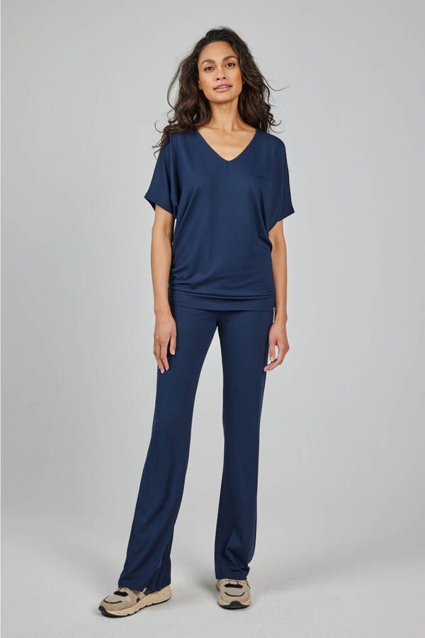 Didi flared regular waist broek donkerblauw - Foto 2