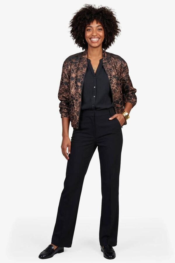 Didi gebloemd jacquard bomberjack donkerbruin