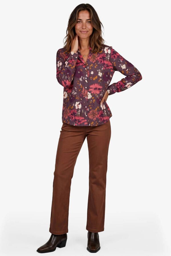 Didi gebloemde blouse donkerpaars - Foto 2