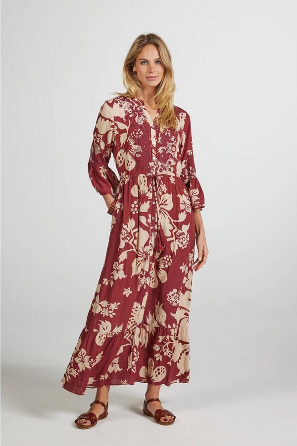 Didi gebloemde blousejurk rood - Foto 3