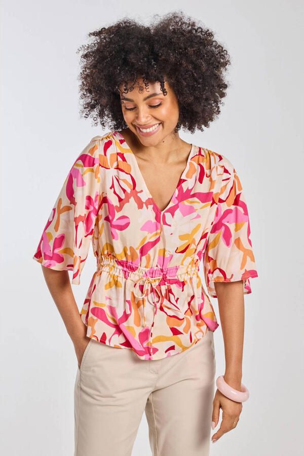 Didi gebloemde blousetop roze
