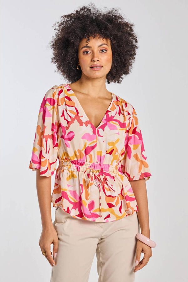 Didi gebloemde blousetop roze - Foto 3