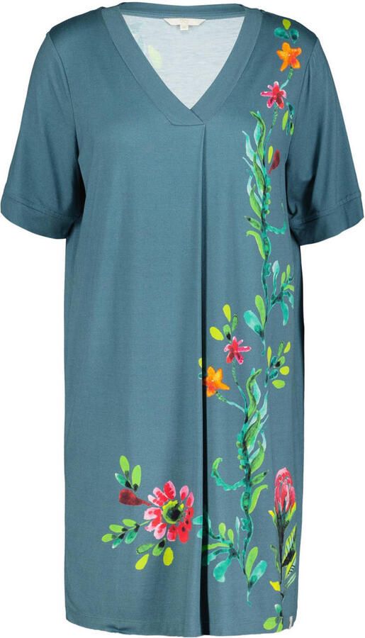 Didi gebloemde korte jurk blauw - Foto 2