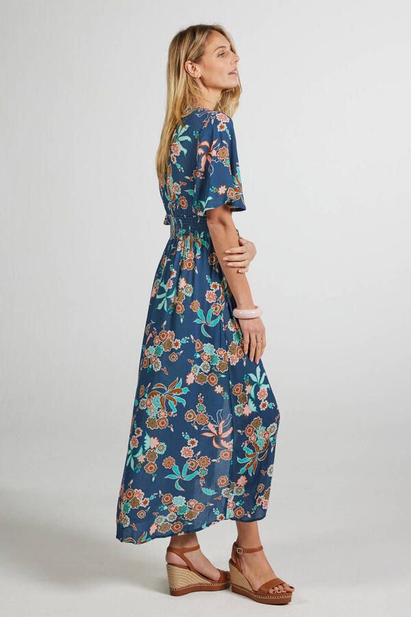Didi gebloemde maxi jurk blauw - Foto 2