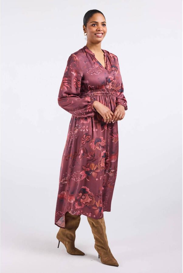 Didi gebloemde maxi jurk roze