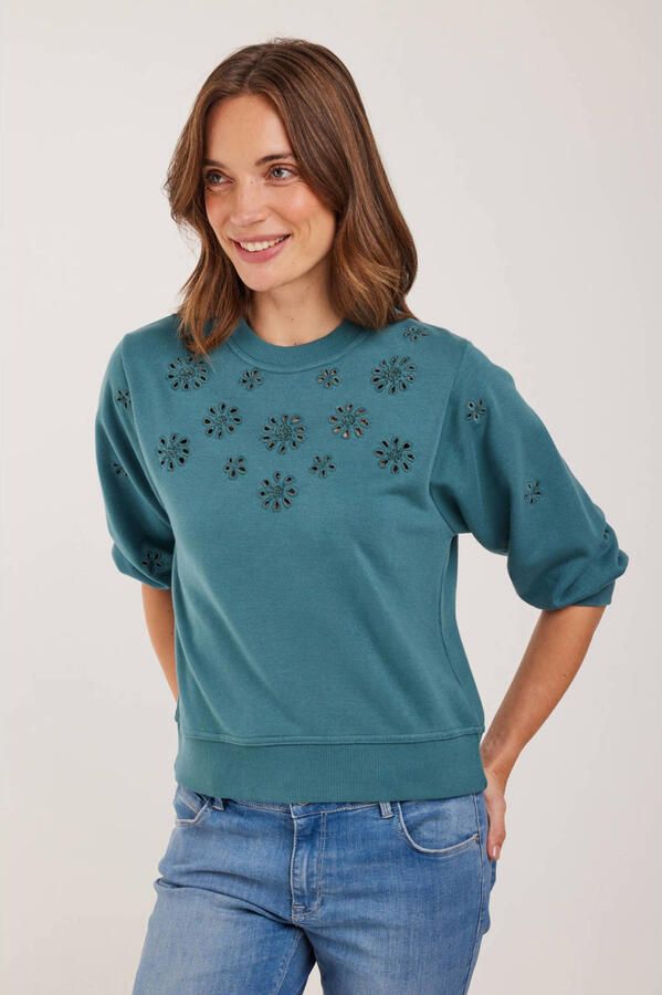 Didi gebloemde sweater blauw
