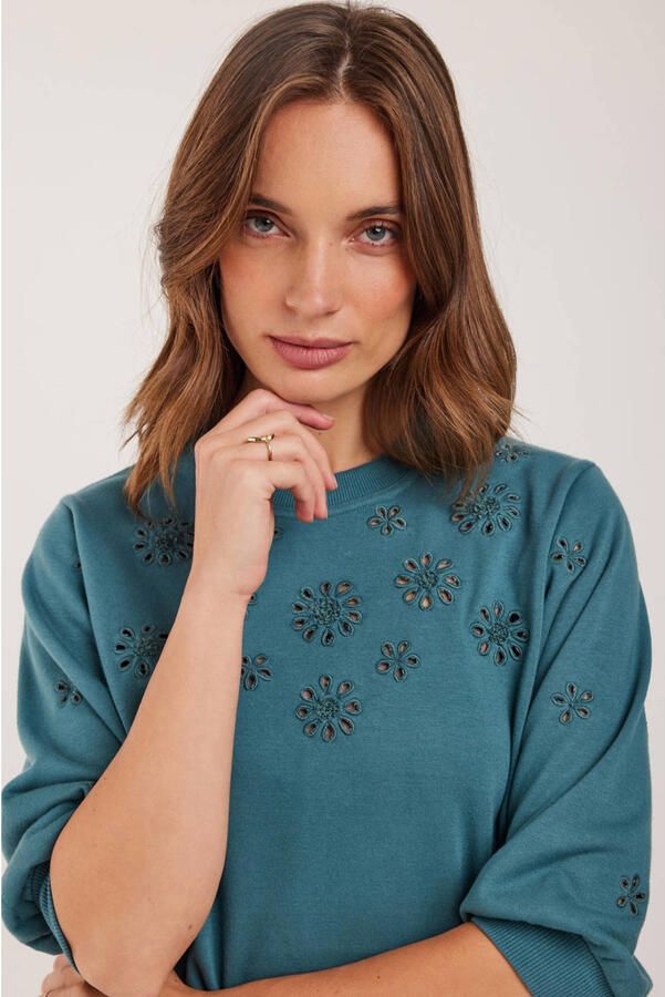 Didi gebloemde sweater blauw - Foto 2