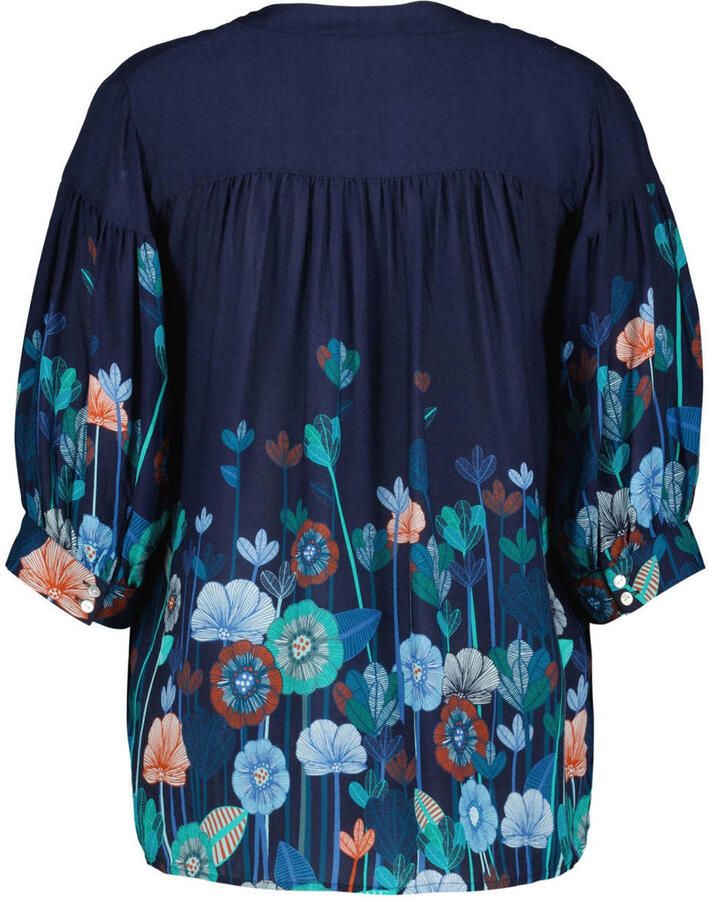 Didi gebloemde top blauw - Foto 2