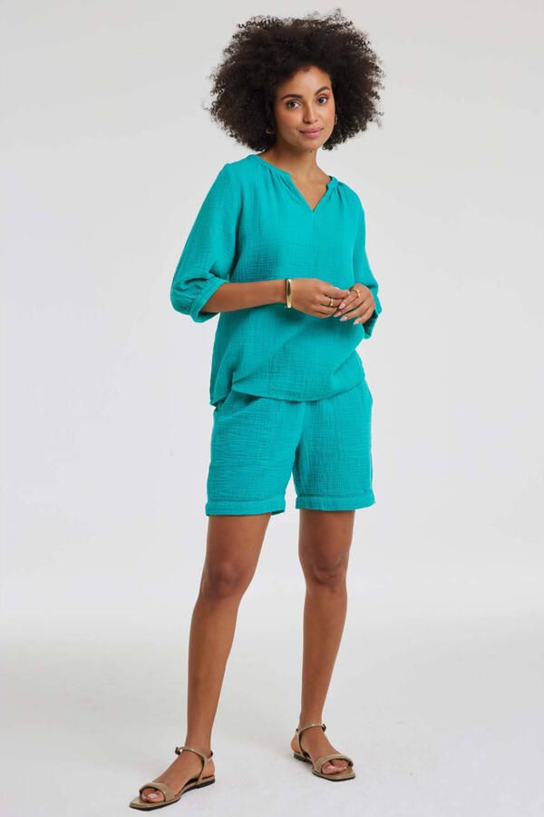 Didi high waist casual short blauw - Foto 2