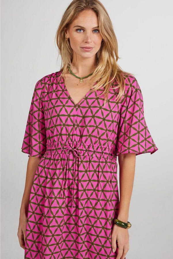 Didi midi jurk roze