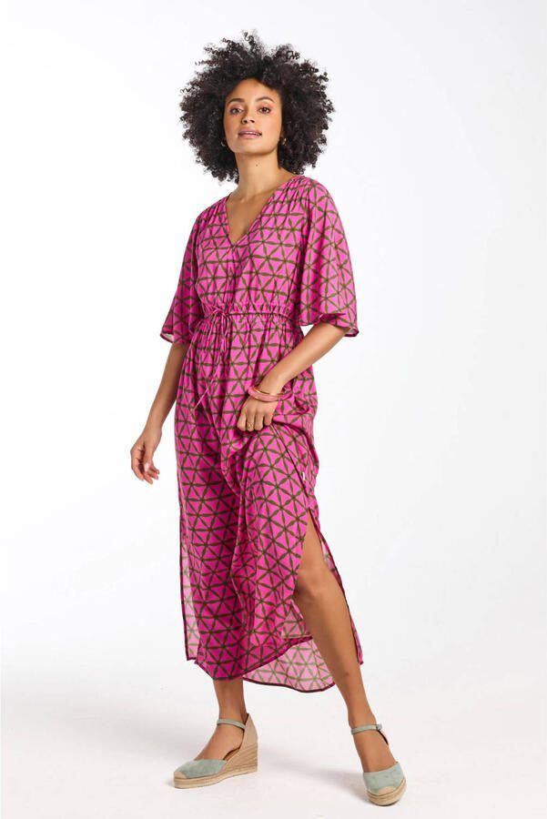 Didi midi jurk roze - Foto 3