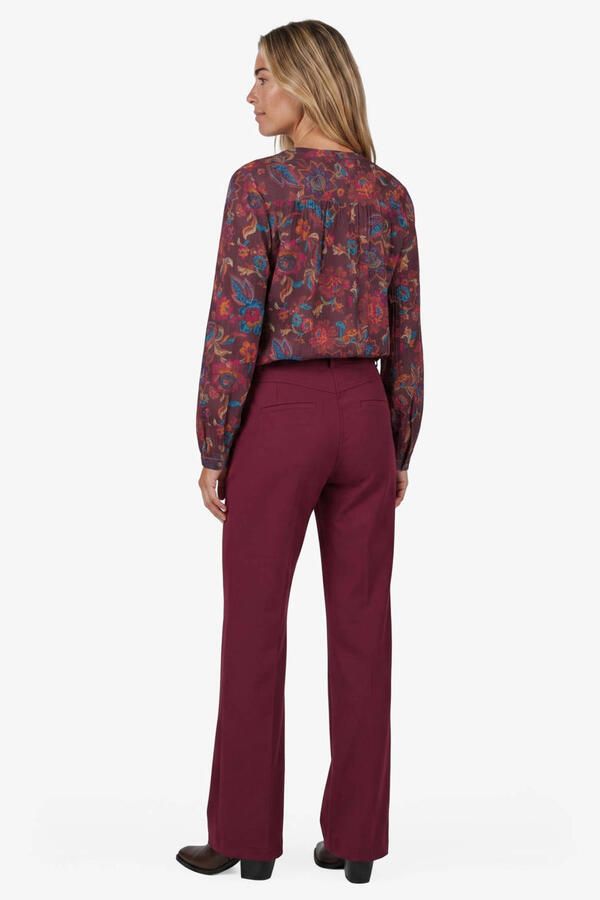 Didi regular fit travelstof broek donkerrood - Foto 2