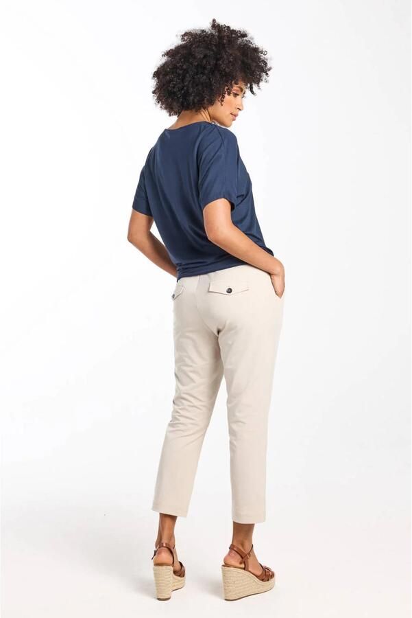 Didi straight regular waist broek ecru - Foto 3