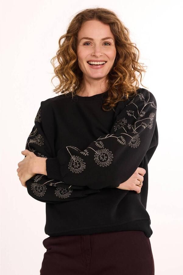 Didi sweater met borduursels zwart