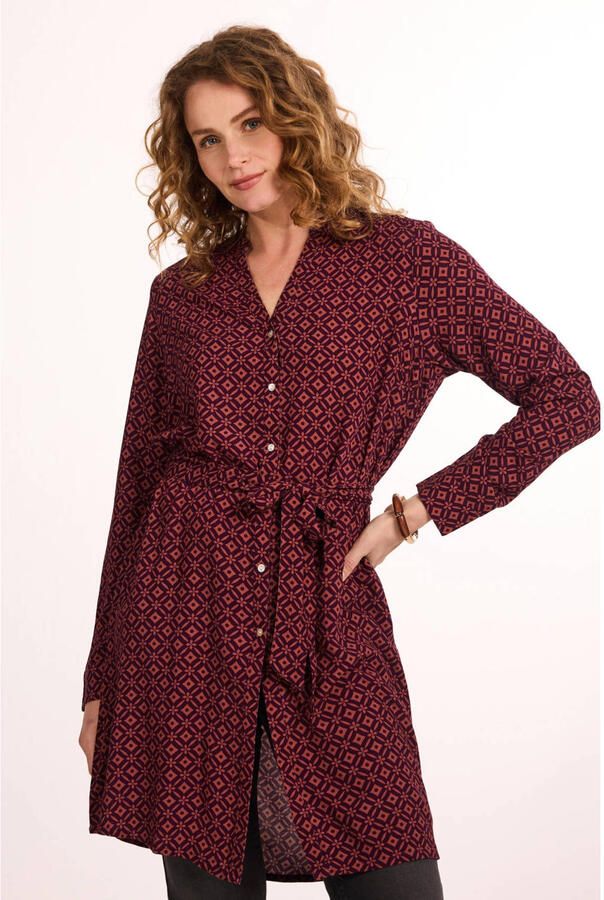 Didi tuniek met print donkerrood