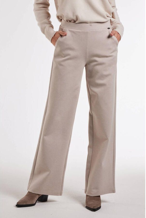 Didi wide leg regular waist broek beige
