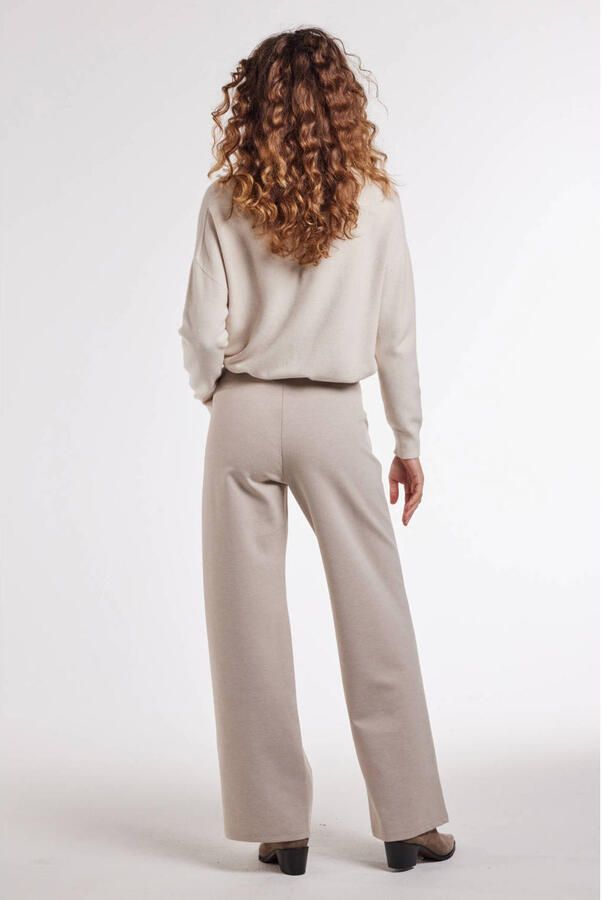 Didi wide leg regular waist broek beige - Foto 2
