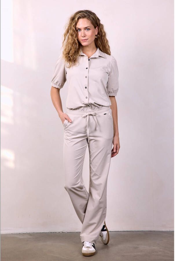 Didi wide leg regular waist broek ecru - Foto 3