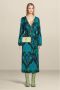 Didi jurk Tiara met all over print en ceintuur blauw groen - Thumbnail 1