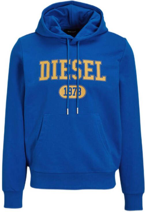 Diesel hoodie S-GINN met logo princess blue