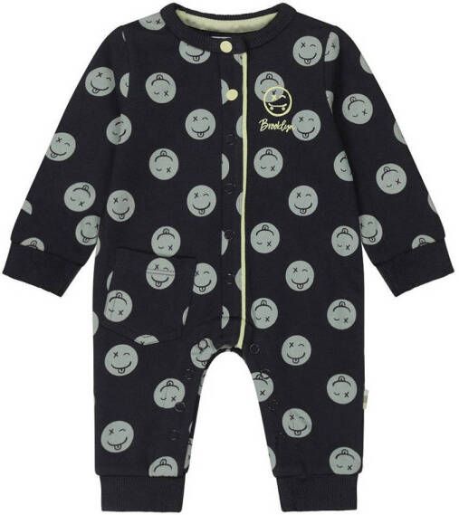 Dirkje newborn baby boxpak met all over print blauw Jongens Stretchkatoen Button down 50