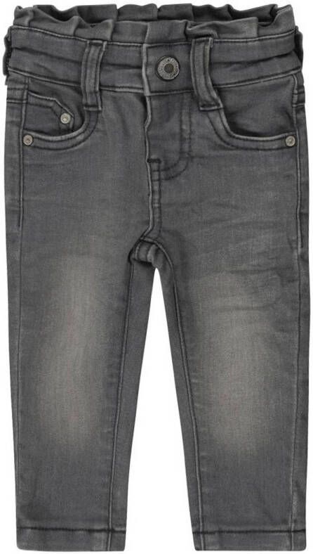 Dirkje skinny jeans grijs Meisjes Stretchdenim Effen 110