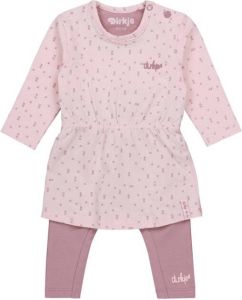 Dirkje baby jurk + legging met biologisch katoen roze lichtroze