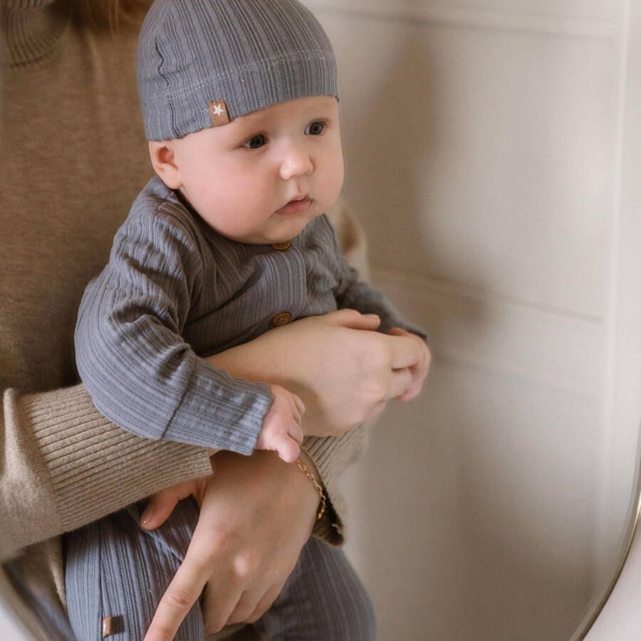 Dirkje baby boxpak blauw Jongens Stretchkatoen Ronde hals Effen 56 - Foto 2