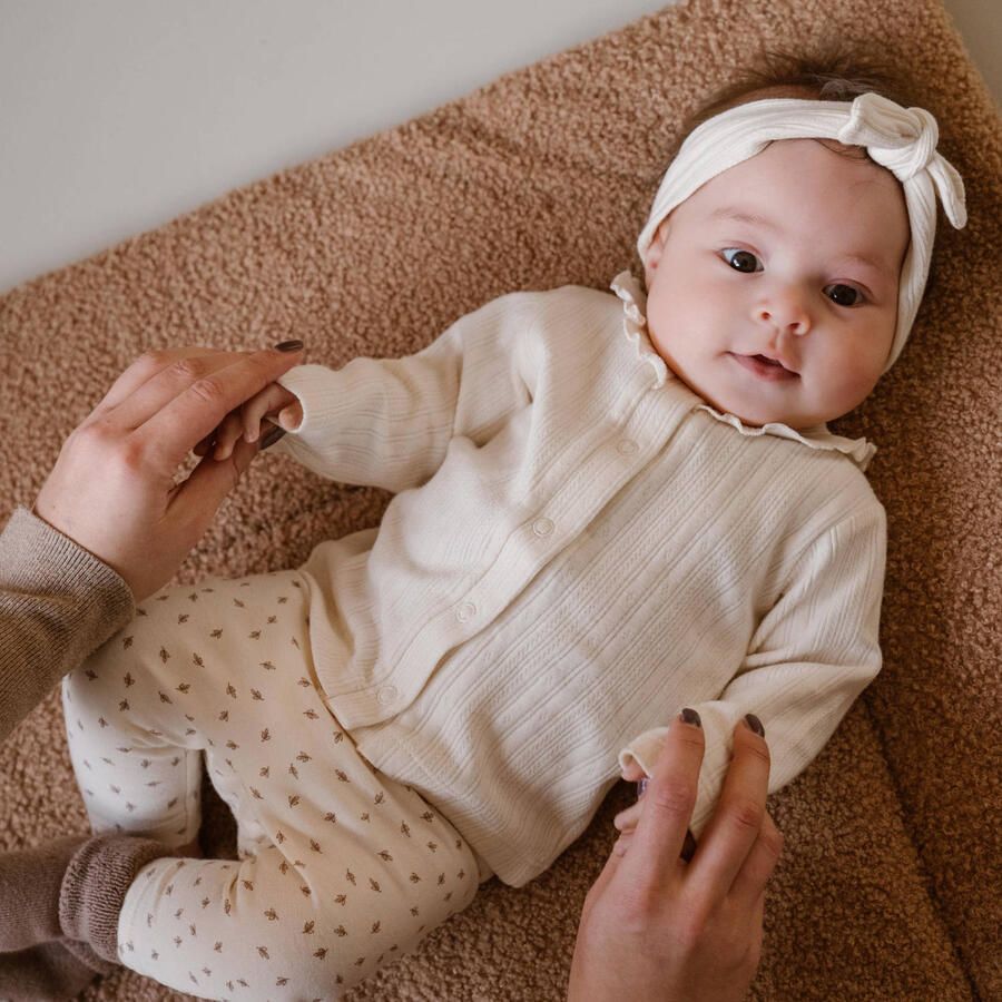 Dirkje baby broek met all over print offwhite bruin Ecru Stretchkatoen 50 - Foto 2