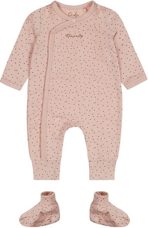 Dirkje boxpak + slofjes roze Meisjes Stretchkatoen Ronde hals All over print 62