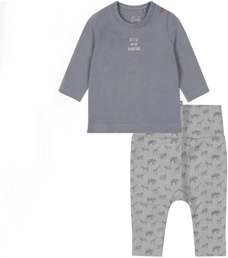 Dirkje broek + longsleeve blauw Shirt + broek Jongens Stretchkatoen Ronde hals 44
