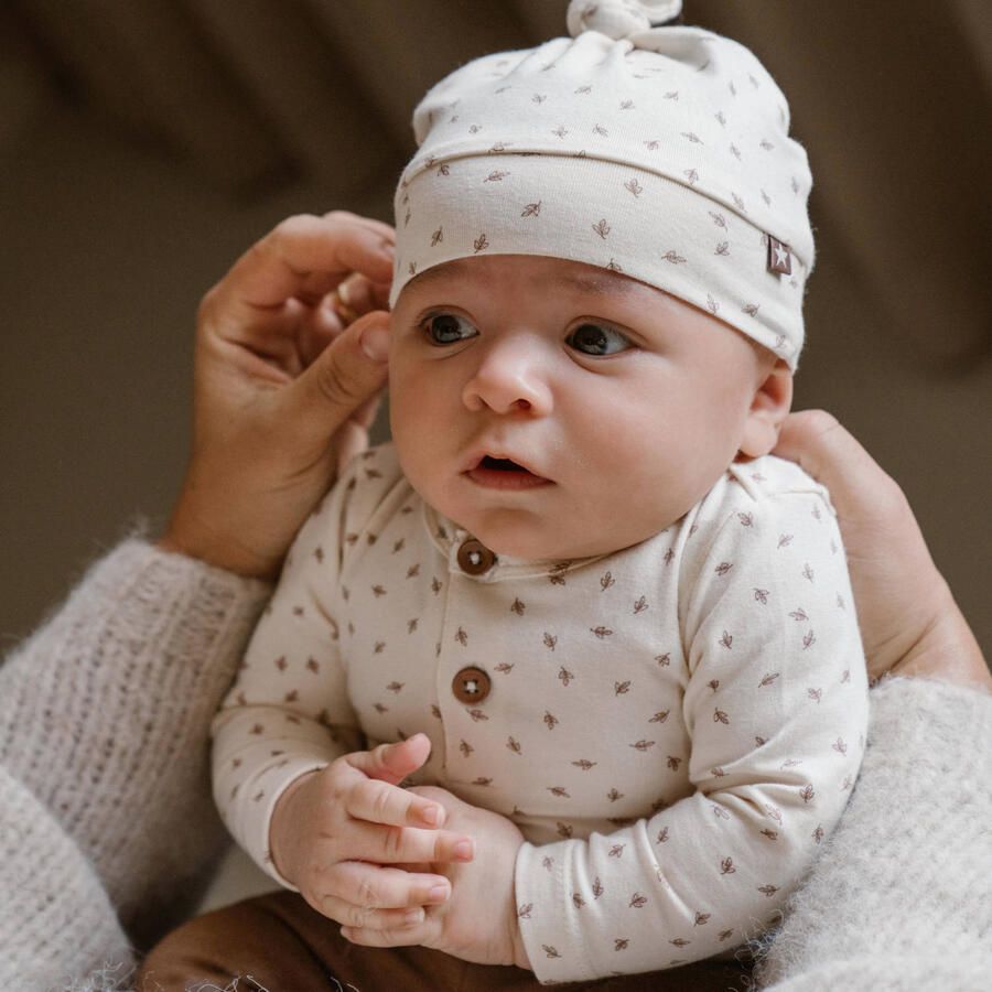 Dirkje romper + broek + muts bruin offwhite Shirt + broek Meisjes Stretchkatoen Ronde hals 50 - Foto 2