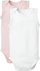 Dirkje newborn baby romper set van 2 lichtroze wit