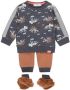 Dirkje newborn baby sweater + broek + sokken donkerblauw bruin - Thumbnail 3